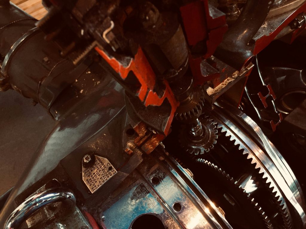 a close up of the gears of a motorcycle